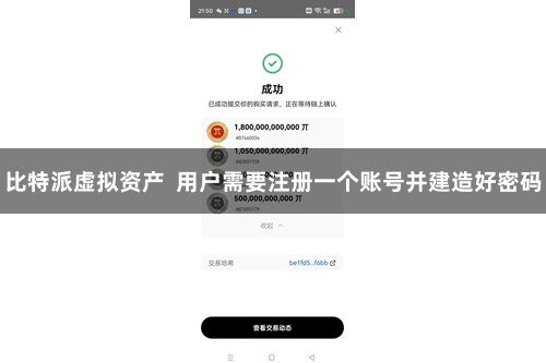 比特派虚拟资产  用户需要注册一个账号并建造好密码